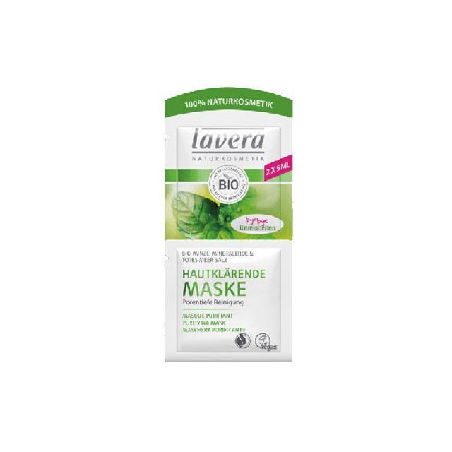 Masca purificatoare pentru ten gras cu menta, argila si sare de mare 10ml, Lavera
