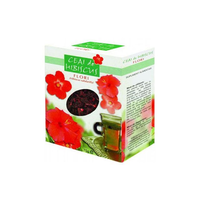 Ceai de hibiscus flori 75g, Parapharm