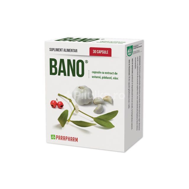 Bano Capsule cu Extract de Usturoi, Paducel si Vasc 30 cps, Parapharm