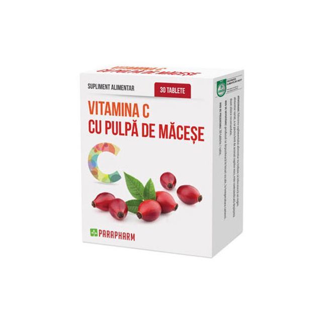 Vitamina C cu Pulpa de Macese 30 cps, Parapharm
