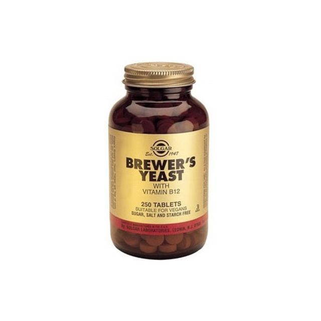 Brewer's Yeast cu Vitamin B12 500mg 250 tab, Solgar