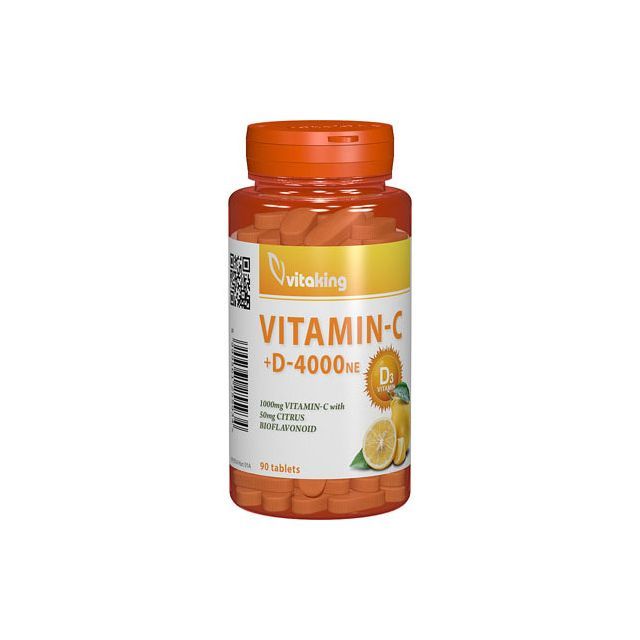 Vitamina C + D cu bioflavonoide 90 cpr, Vitaking