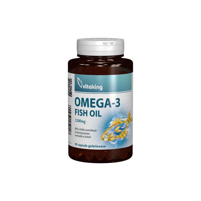 Omega 3 Forte - ulei de peste natural 1200mg 90 cps, Vitaking