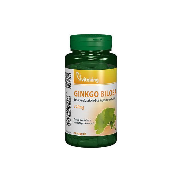 Ginkgo Biloba Forte 120mg cu absorbtie indelungata 60 cps, Vitaking