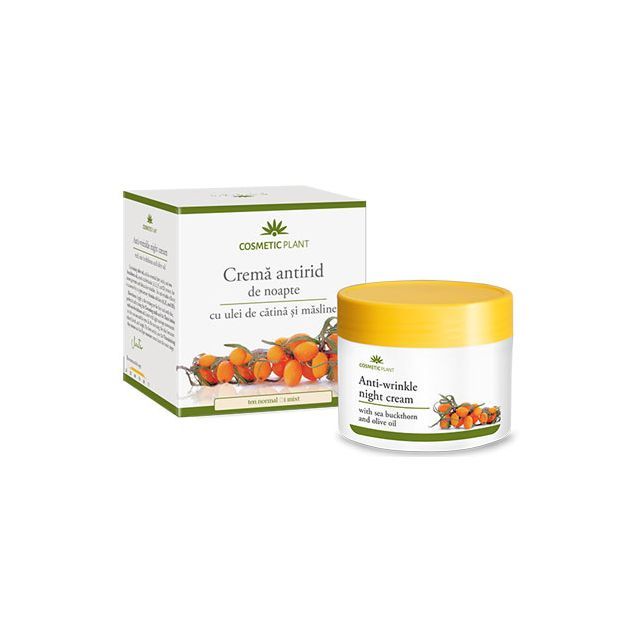 Crema antirid de noapte cu ulei de catina si masline 50ml, Cosmetic Plant