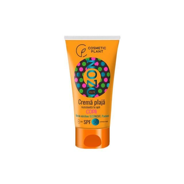 Crema plaja pentru copii Ozon SPF50 rezistenta la apa cu ulei de masline ozonizat 150ml, Cosmetic Plant