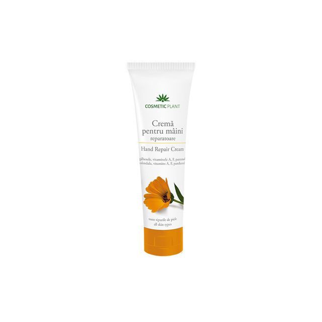 Crema pentru maini reparatoare cu extract de galbenele si vitaminele A, F, si pantenol 150ml, Cosmetic Plant