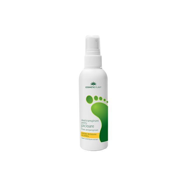 Lotiune antitranspiranta pentru picioare cu extract de busuioc si cimbru 100ml, Cosmetic Plant