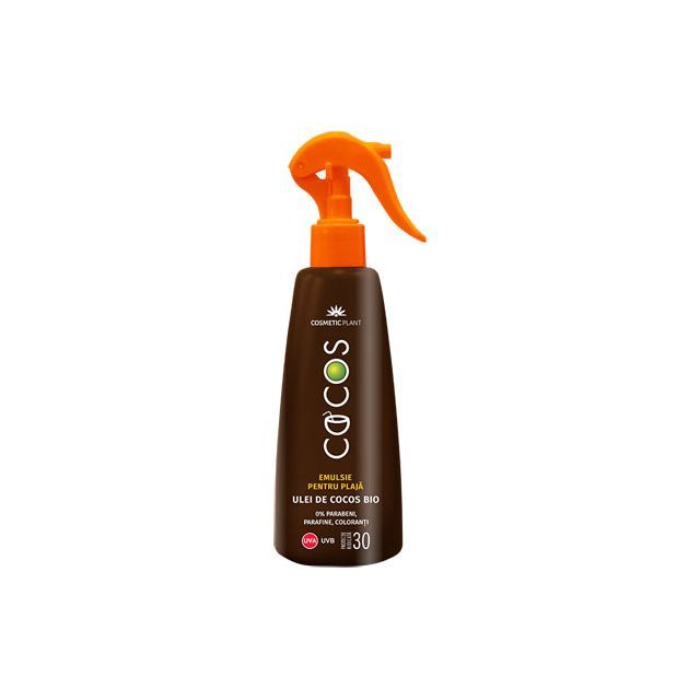 Emulsie plaja Cocos SPF 30 cu ulei de cocos bio 200ml, Cosmetic Plant