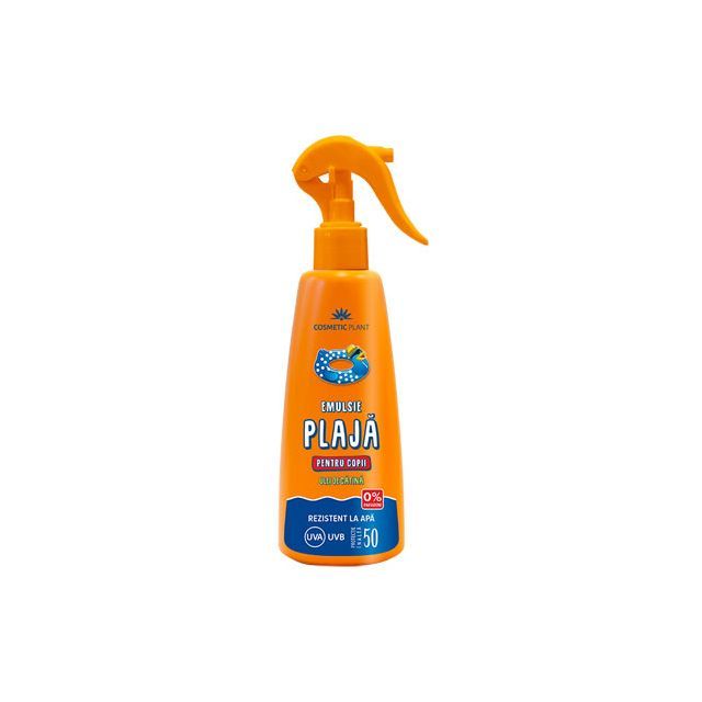 Emulsie plaja rezistenta la apa pentru copii SPF50 cu ulei de catina 200ml, Cosmetic Plant