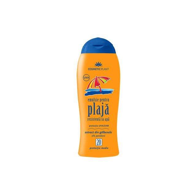 Emulsie plaja rezistenta la apa SPF20 cu galbenele 200ml, Cosmetic Plant