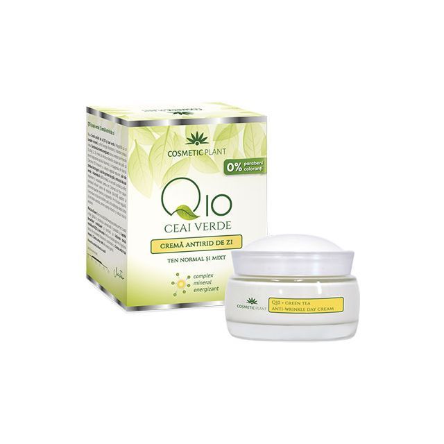 Crema antirid de zi Q10 + ceai verde si complex mineral energizant 50ml, Cosmetic Plant