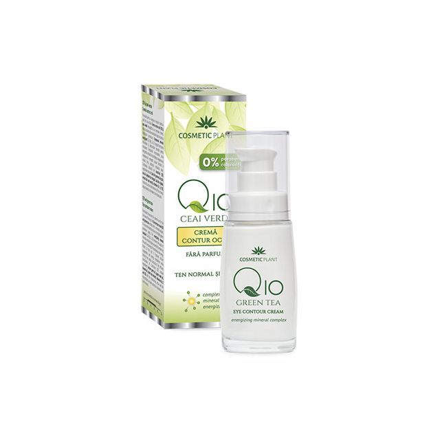 Crema contur ochi Q10 + ceai verde si complex mineral energizant 30ml, Cosmetic Plant