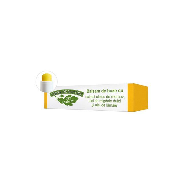 Balsam de buze cu ulei de morcov, ulei de migdale dulci si ulei de lamaie 4,8g, Manicos