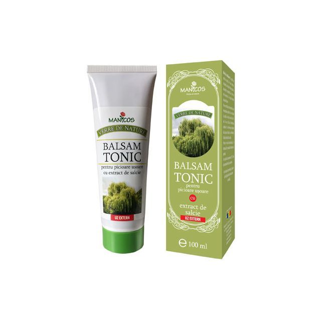 Balsam tonic pentru picioare usoare cu extract de salcie 100ml, Manicos