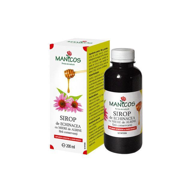 Sirop de echinacea  cu miere 200ml, Manicos