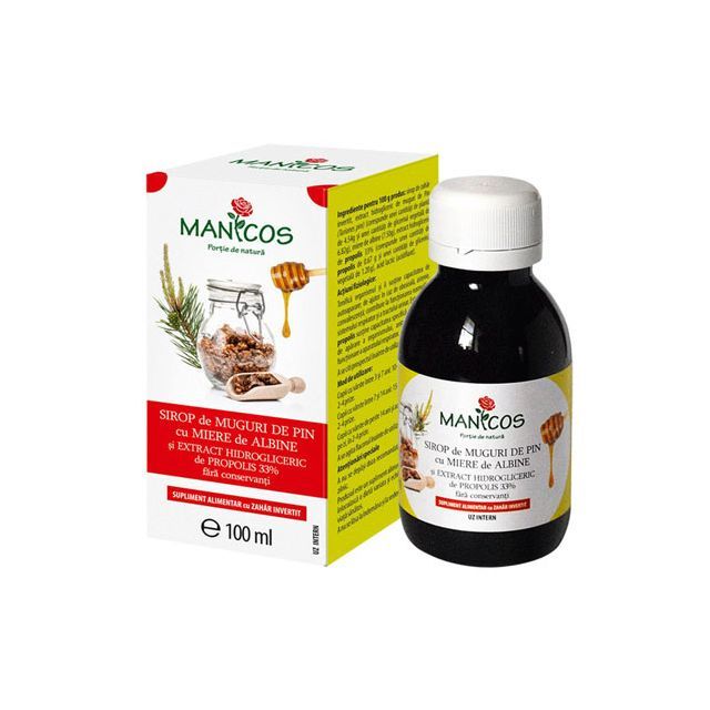 Sirop muguri de pin si propolis  100ml, Manicos