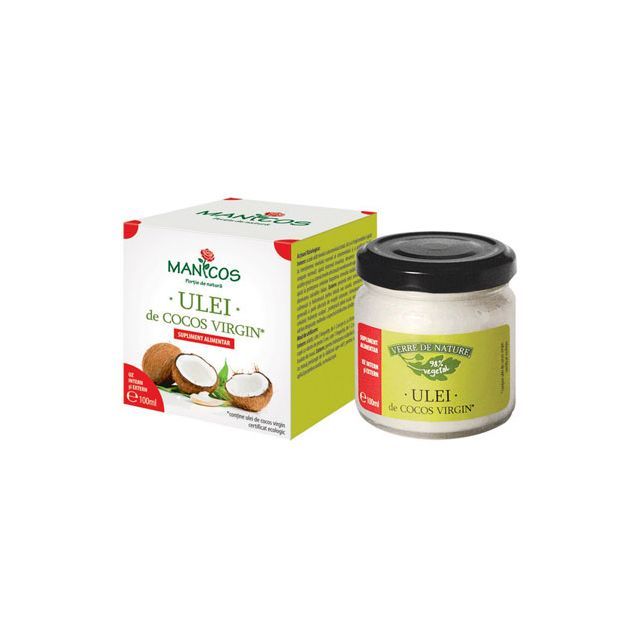 Ulei de cocos virgin certificat ecologic 100ml, Manicos