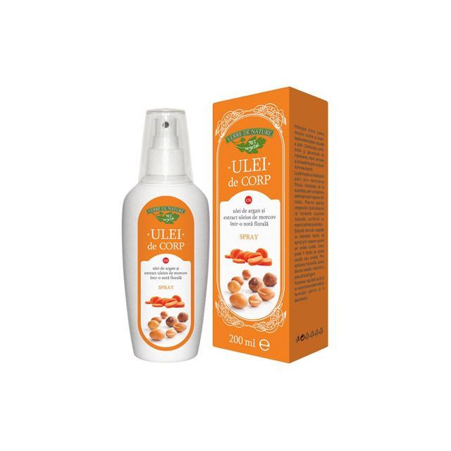 Ulei de corp cu argan, morcov si note florale 200ml, Manicos