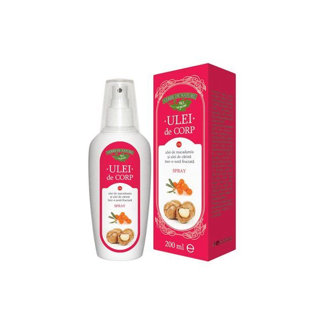 Ulei de corp cu macadamia, catina si note fructate 200ml, Manicos