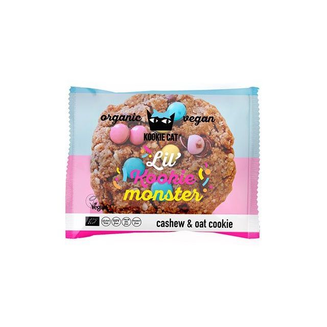 Cookie cu dropsuri de ciocolata colorate fara gluten bio 50g, Kookie Cat