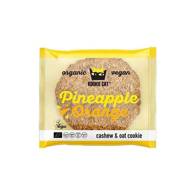 Cookie cu ananas si portocale fara gluten bio 50g, Kookie Cat