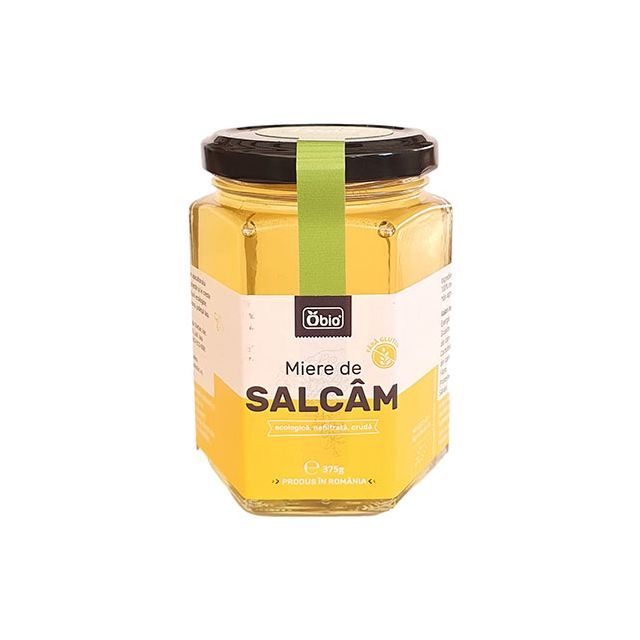 Miere de salcam bio, cruda, nefiltrata 375g, Obio