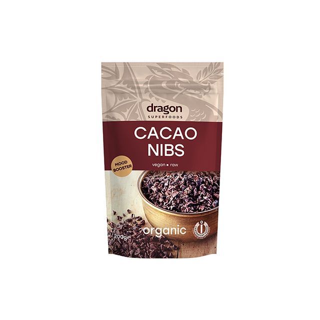 Miez din boabe de cacao bio 200g, Dragon Superfoods