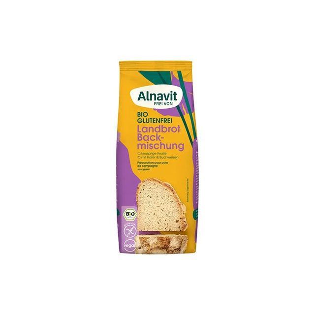 Mix pentru paine fara gluten, bio 450g, Alnavit