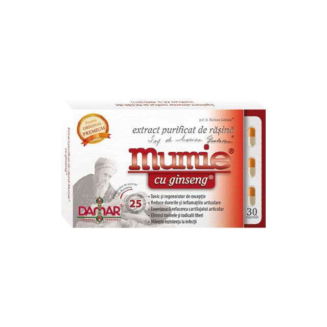Extract purificat de rasina Mumie cu ginseng 30 cps, Damar