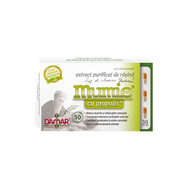 Extract purificat de rasina Mumie cu propolis 30 cps, Damar