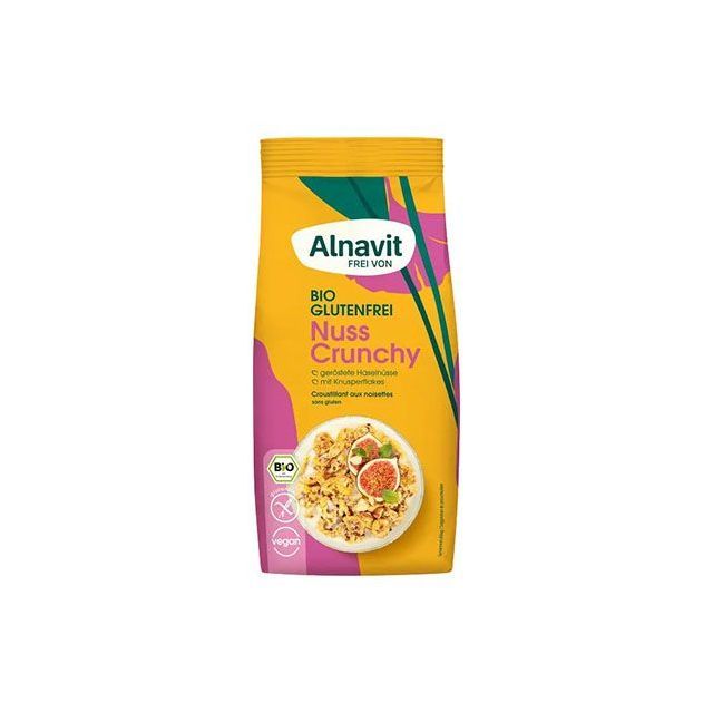 Musli crocant cu alune de padure fara gluten, bio 300g, Alnavit