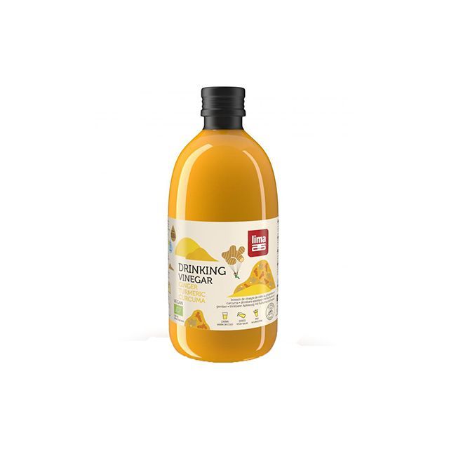 Otet de mere pentru baut cu ghimbir si turmeric bio 500ml, Lima