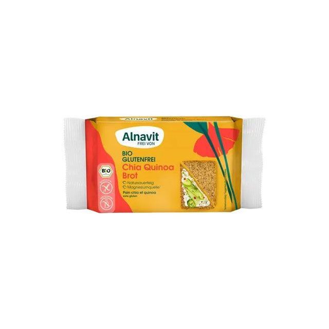 Paine cu chia si quinoa fara gluten, bio 250g, Alnavit
