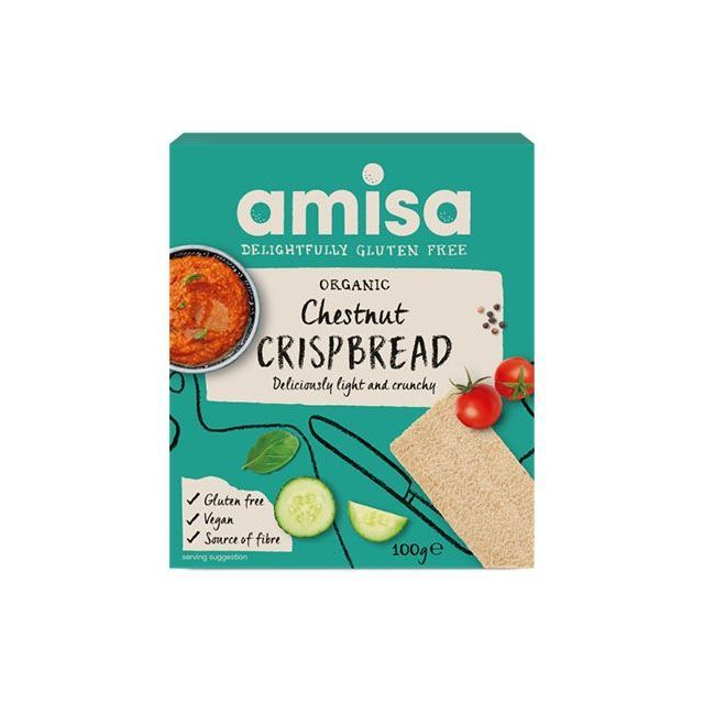 Crispbread (painici) cu castane fara gluten bio 100g, Amisa