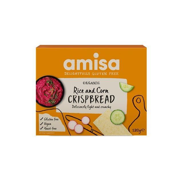 Crispbread (painici) din orez si porumb fara gluten bio 120g, Amisa