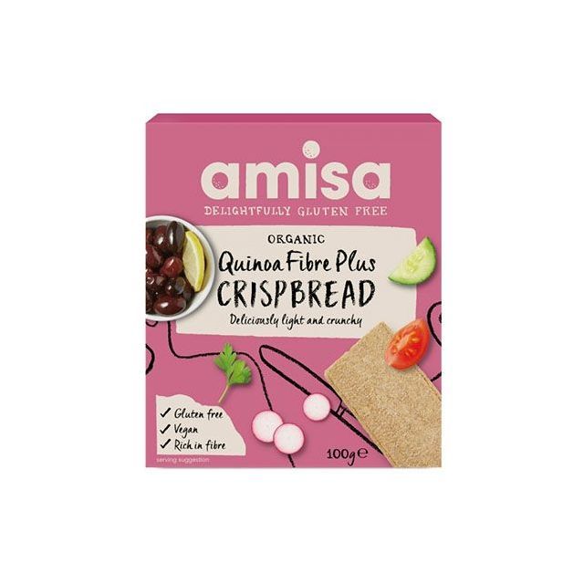 Crispbread (painici) cu quinoa Fibre Plus fara gluten bio 100g, Amisa