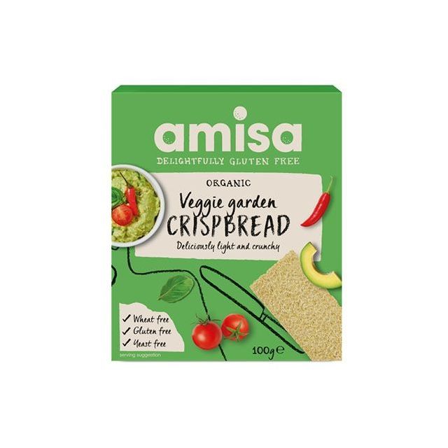 Crispbread (painici) veggie garden fara gluten bio 100g, Amisa