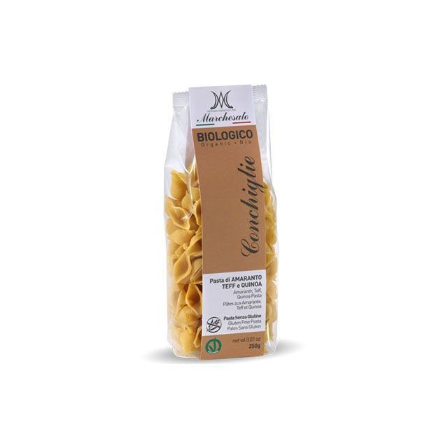 Paste conchiglie din amarant, teff si quinoa bio fara gluten 250g, Marchesato