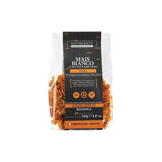 Paste din faina de porumb alb cu turmeric si piper bio fara gluten 250g, Nutracentis