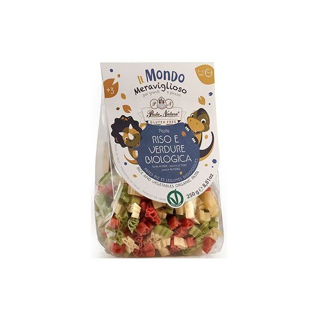 Paste de orez cu sfecla si spanac fara gluten pentru copii, bio 250g, Pasta Natura