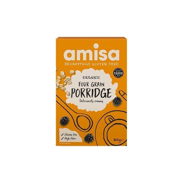 Porridge din 4 cereale fara gluten bio 300g, Amisa