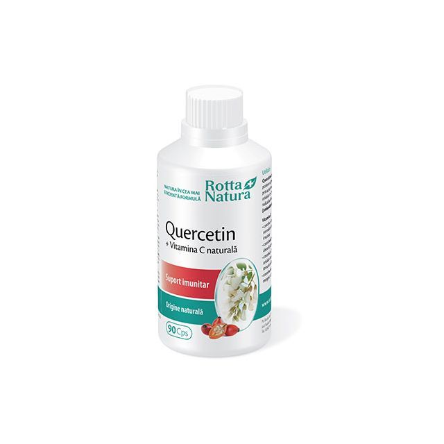 Quercetin + Vitamina C naturala 90 cps, Rotta Natura