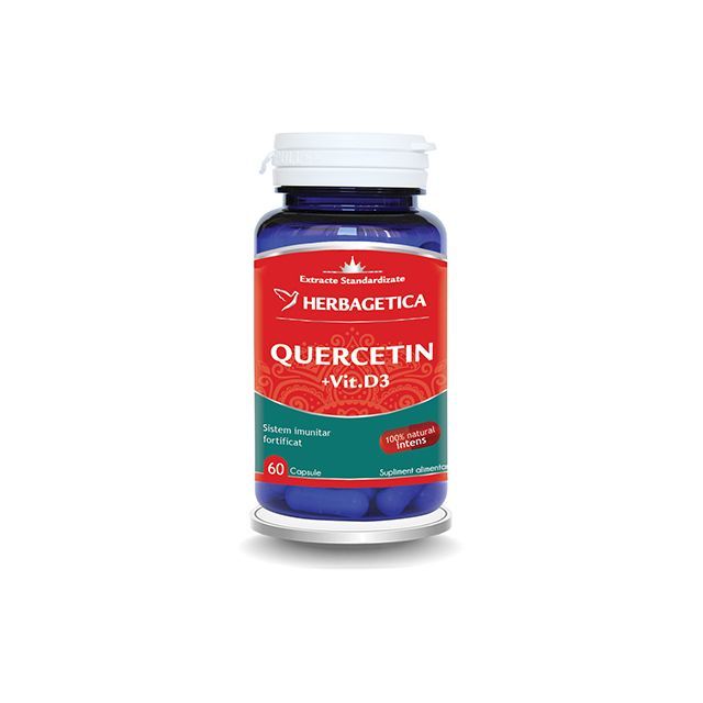 Quercetin cu Vitamina D3 60 cps, Herbagetica