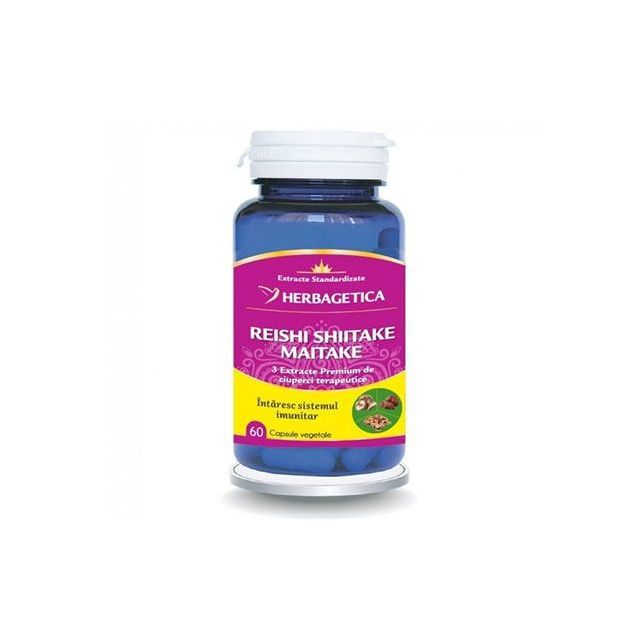 Reishi Shiitake Maitake 60 cps, Herbagetica