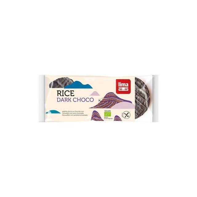 Rondele din orez expandat cu ciocolata neagra bio 100g, Lima