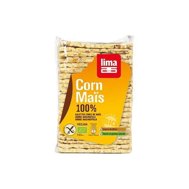 Rondele rectangulare din porumb expandat cu sare bio 140g, Lima