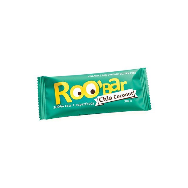 Baton raw bio cu seminte de chia si cocos 30g, Roobar