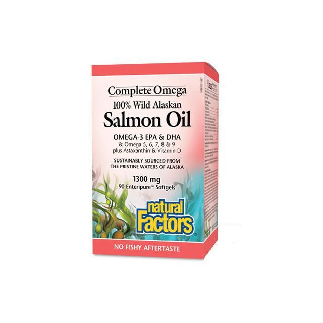 Wild Alaskan Salmon Oil Complete Omega 1300mg 90 capsule moi, Natural Factors