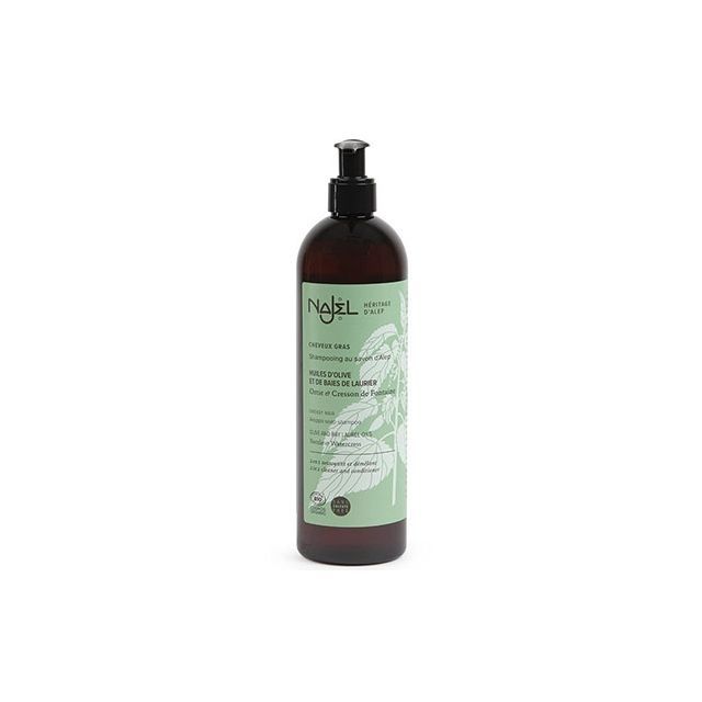 Sampon si balsam 2 in 1 cu sapun de Alep, pentru par gras 500ml, Najel